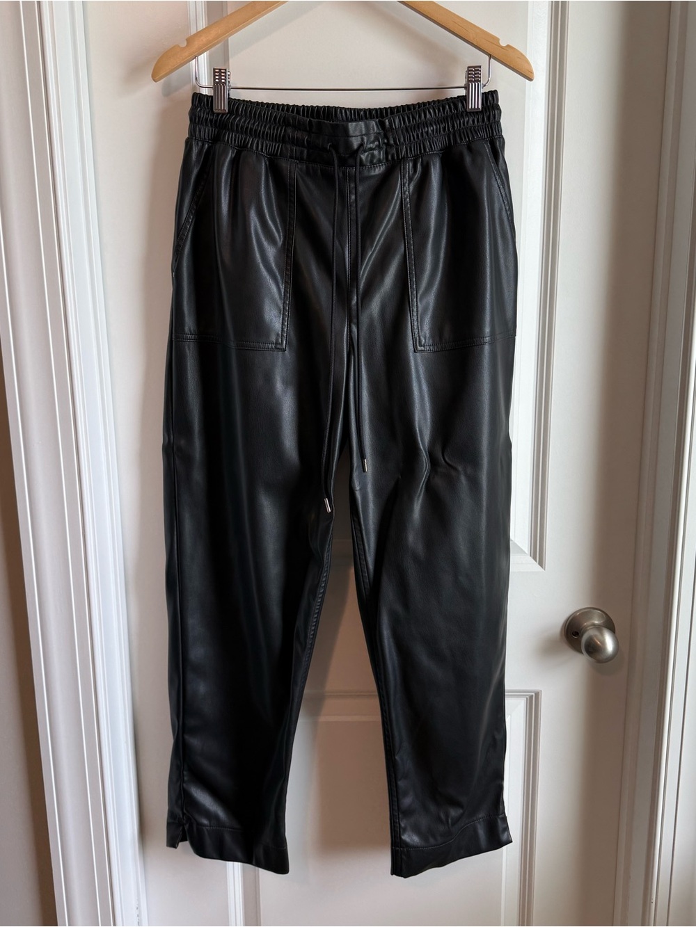 a new day Black Faux Leather Cropped Pants